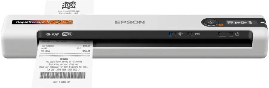 Alt View 14. Epson - RapidReceipt RR-70W Wireless Mobile Receipt and Color Document Scanner - White.