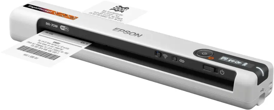 Alt View 15. Epson - RapidReceipt RR-70W Wireless Mobile Receipt and Color Document Scanner - White.