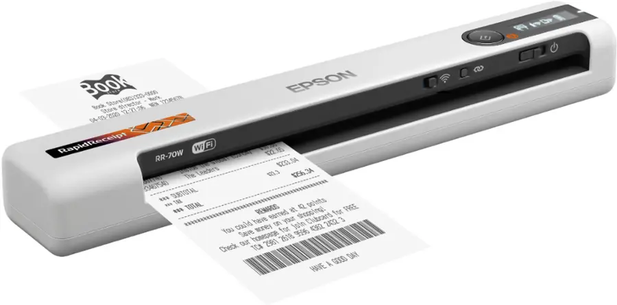 Alt View 16. Epson - RapidReceipt RR-70W Wireless Mobile Receipt and Color Document Scanner - White.