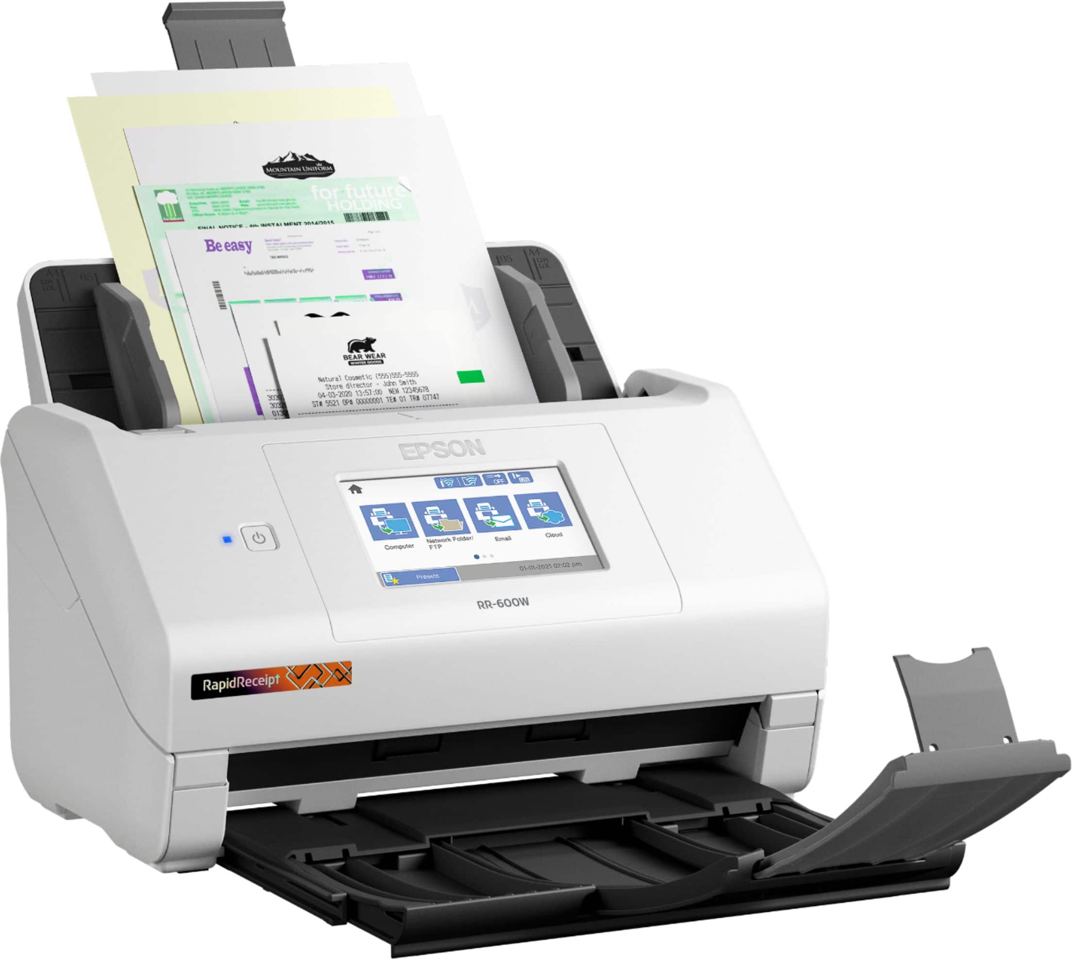 Alt View 12. Epson - RapidReceipt RR-600W Wireless Receipt and Desktop Document Scanner.