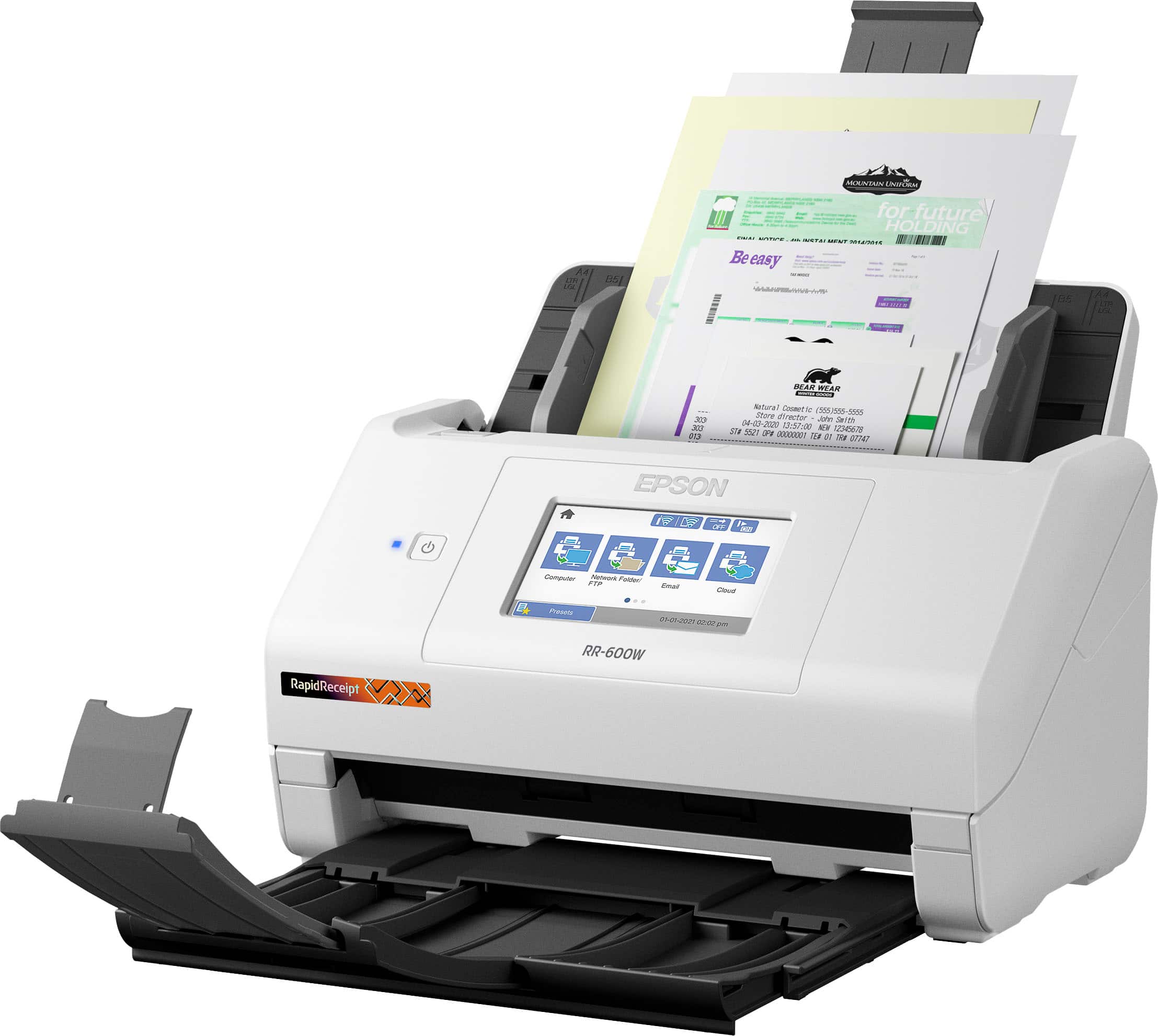 Alt View 16. Epson - RapidReceipt RR-600W Wireless Receipt and Desktop Document Scanner.