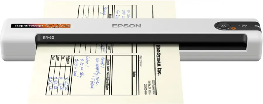 Alt View 13. Epson - RapidReceipt RR-60 Mobile Receipt and Color Document Scanner - White.