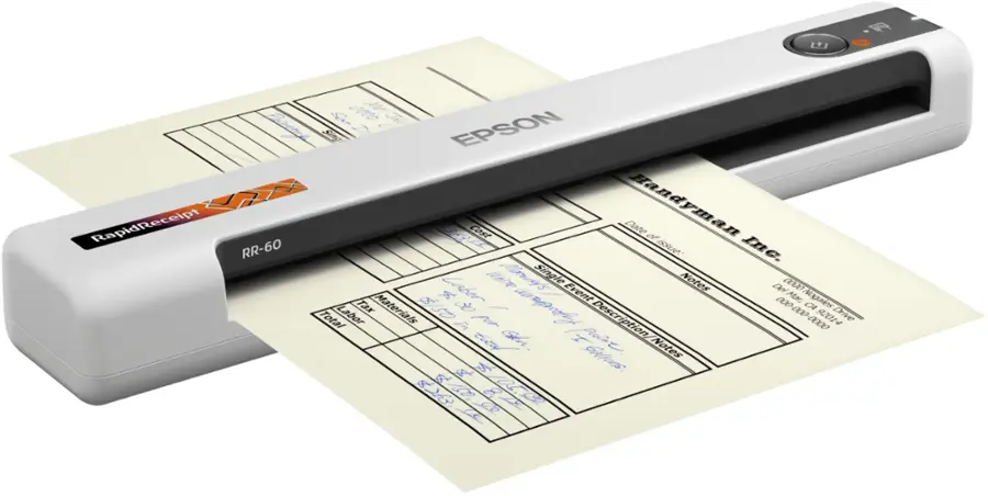 Alt View 15. Epson - RapidReceipt RR-60 Mobile Receipt and Color Document Scanner - White.