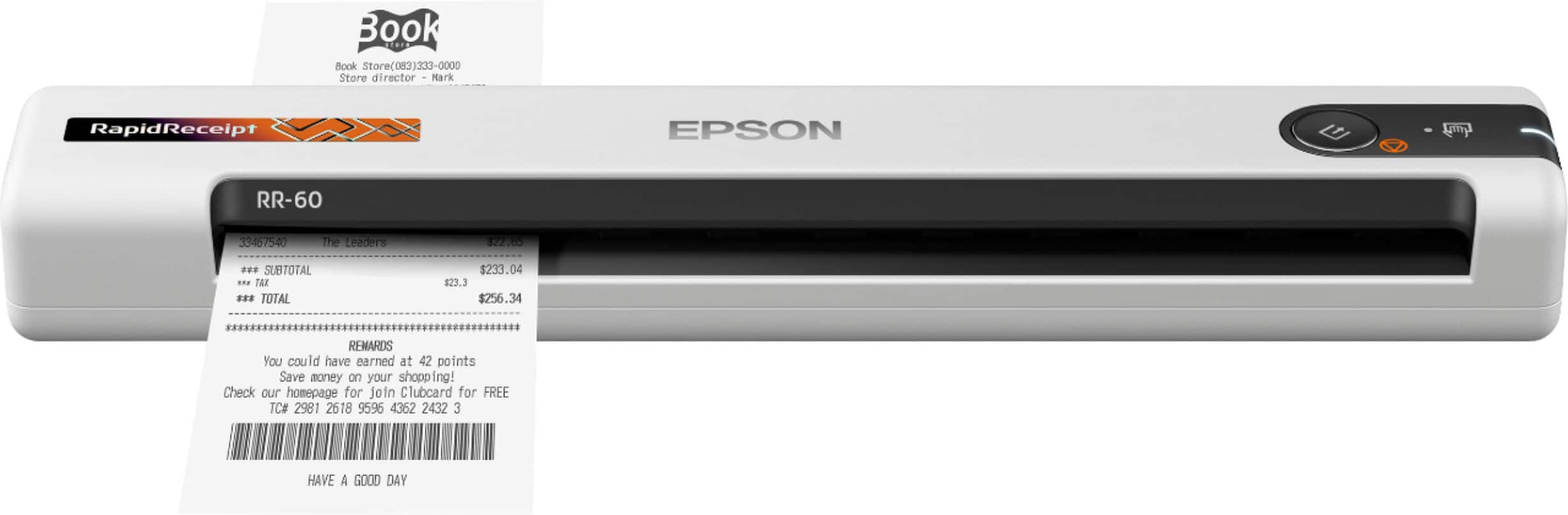 Alt View 17. Epson - RapidReceipt RR-60 Mobile Receipt and Color Document Scanner - White.