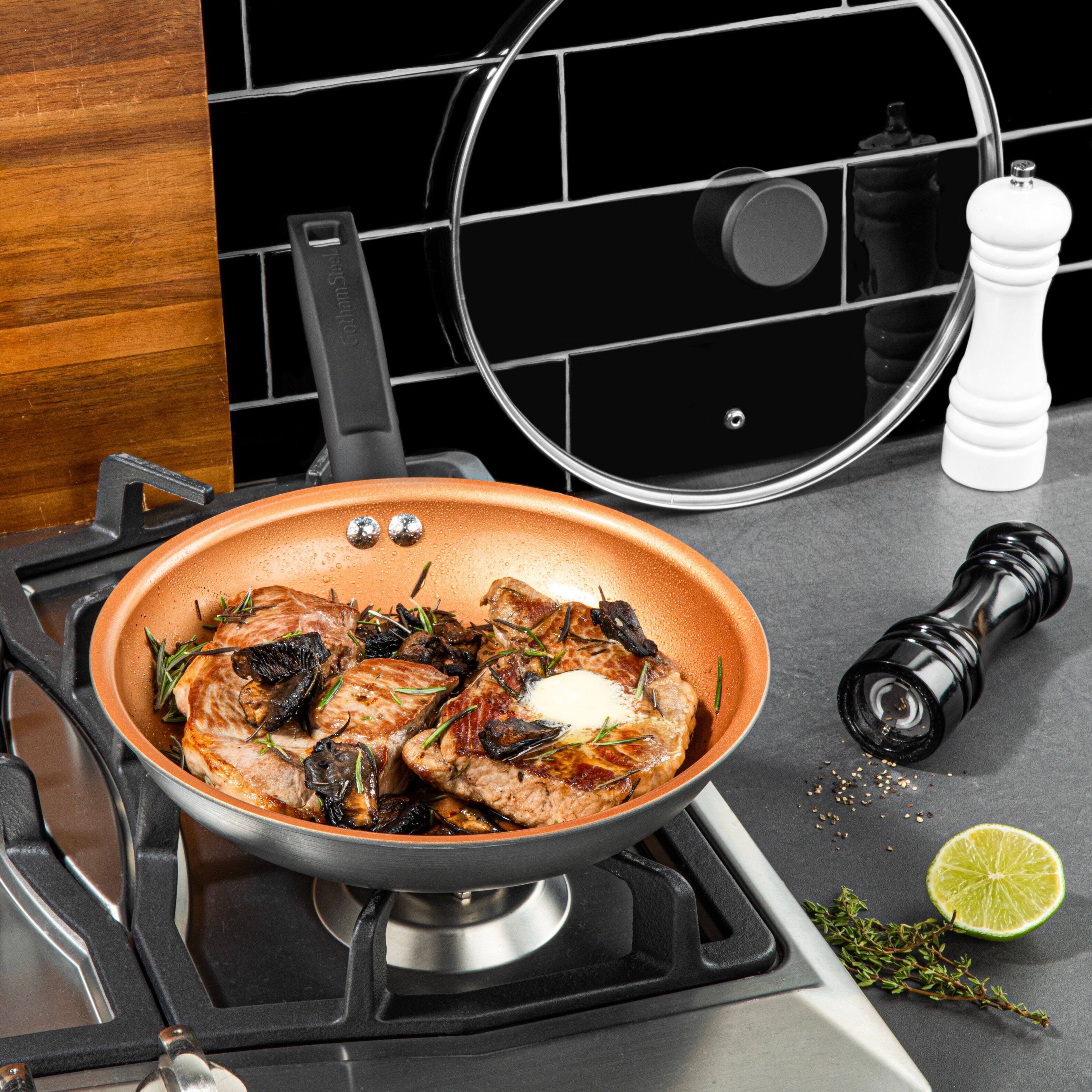 Alt View 9. Gotham Steel - Gotham Steel Pro Premier Hard Anodized 17 Piece Nonstick Cookware Set - Black.