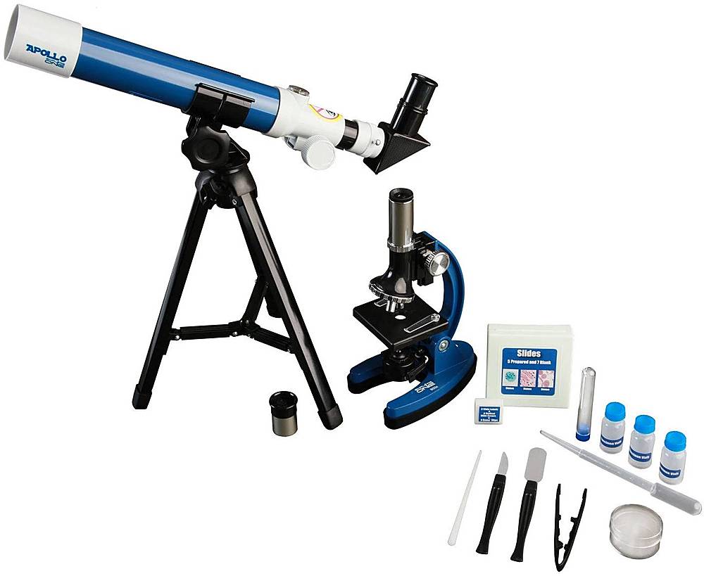Angle View: Discovery - 40mm Refractor Telescope with Microscope Combo Set