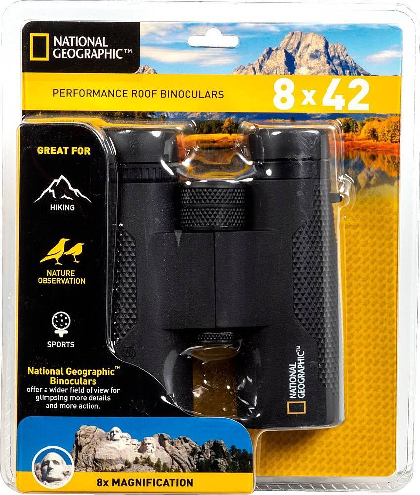 Alt View 14. National Geographic - 8x42 Water-Resistant Binoculars - Black.