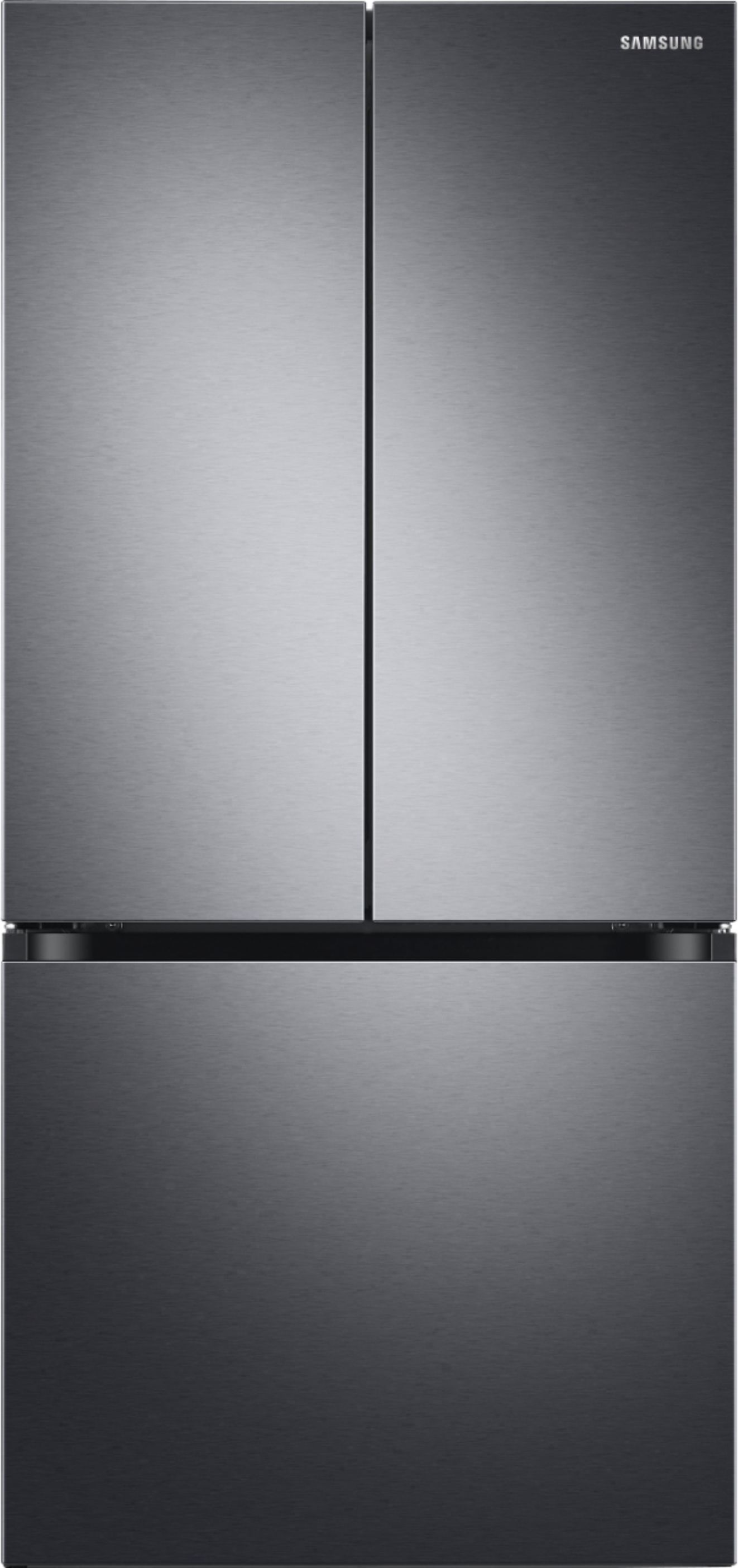 Samsung - 17.5 cu. ft. Counter Depth 3-Door French Door Refrigerator with WiFi and Twin Cooling Plus® - Black stainless steel