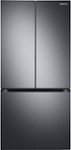 Front. Samsung - 17.5 cu. ft. 3-Door French Door Counter Depth Smart Refrigerator with Twin Cooling Plus - Black Stainless Steel.