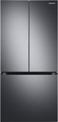 Samsung - 17.5 cu. ft. Counter Depth 3-Door French Door Refrigerator with WiFi and Twin Cooling Plus® - Black Stainless Steel - Front_Zoom