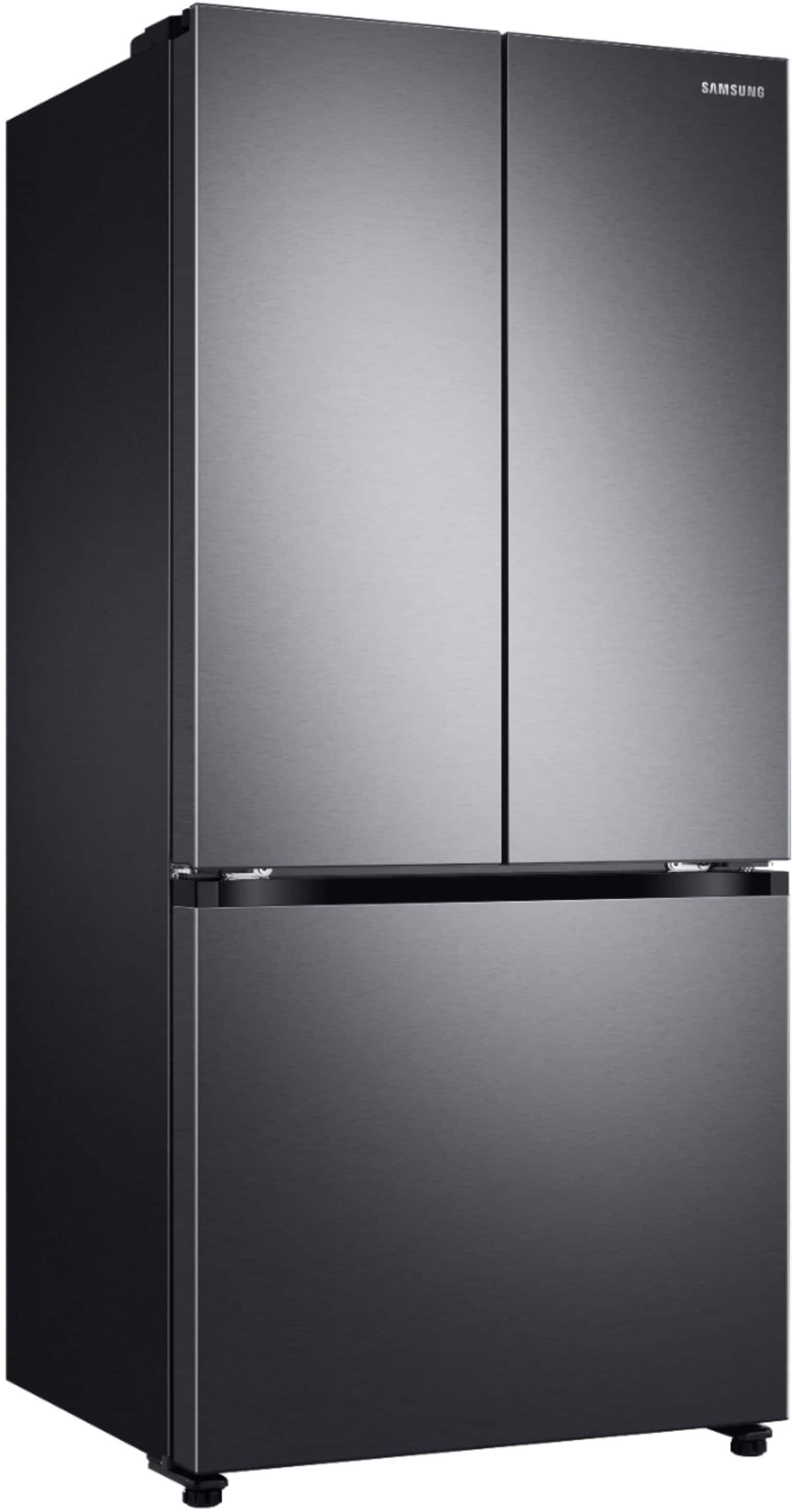 Alt View 11. Samsung - 17.5 cu. ft. 3-Door French Door Counter Depth Smart Refrigerator with Twin Cooling Plus - Black Stainless Steel.