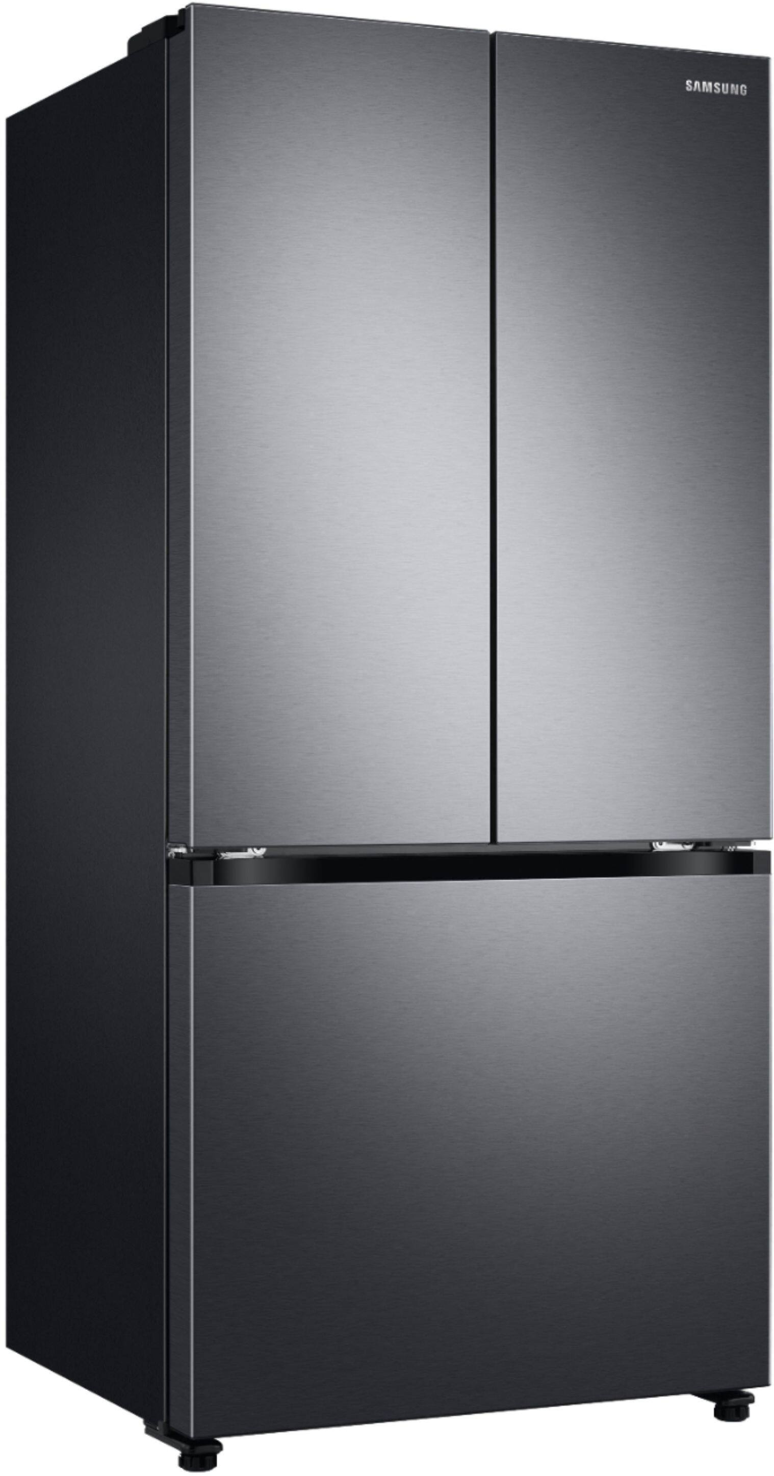 Alt View 11. Samsung - 17.5 cu. ft. 3-Door French Door Counter Depth Smart Refrigerator with Twin Cooling Plus - Black Stainless Steel.