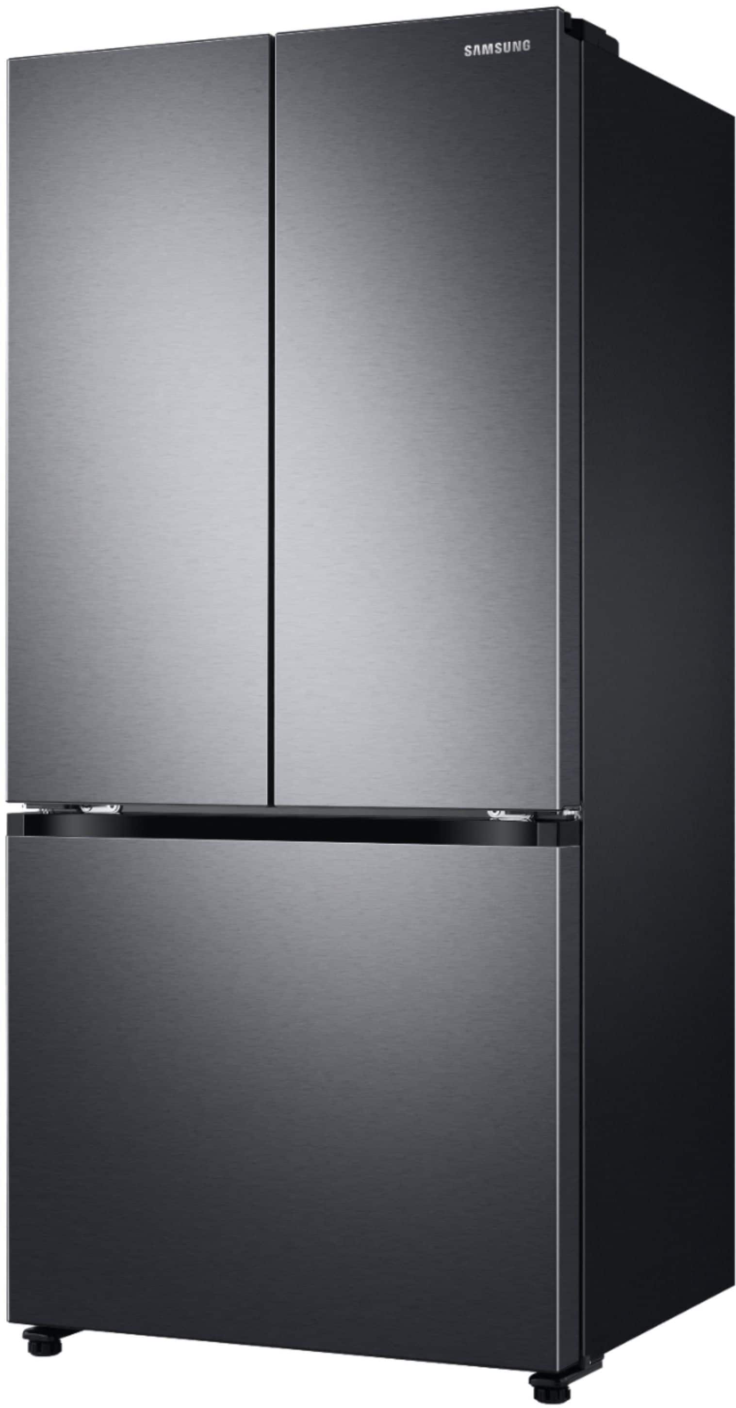 Alt View 12. Samsung - 17.5 cu. ft. 3-Door French Door Counter Depth Smart Refrigerator with Twin Cooling Plus - Black Stainless Steel.