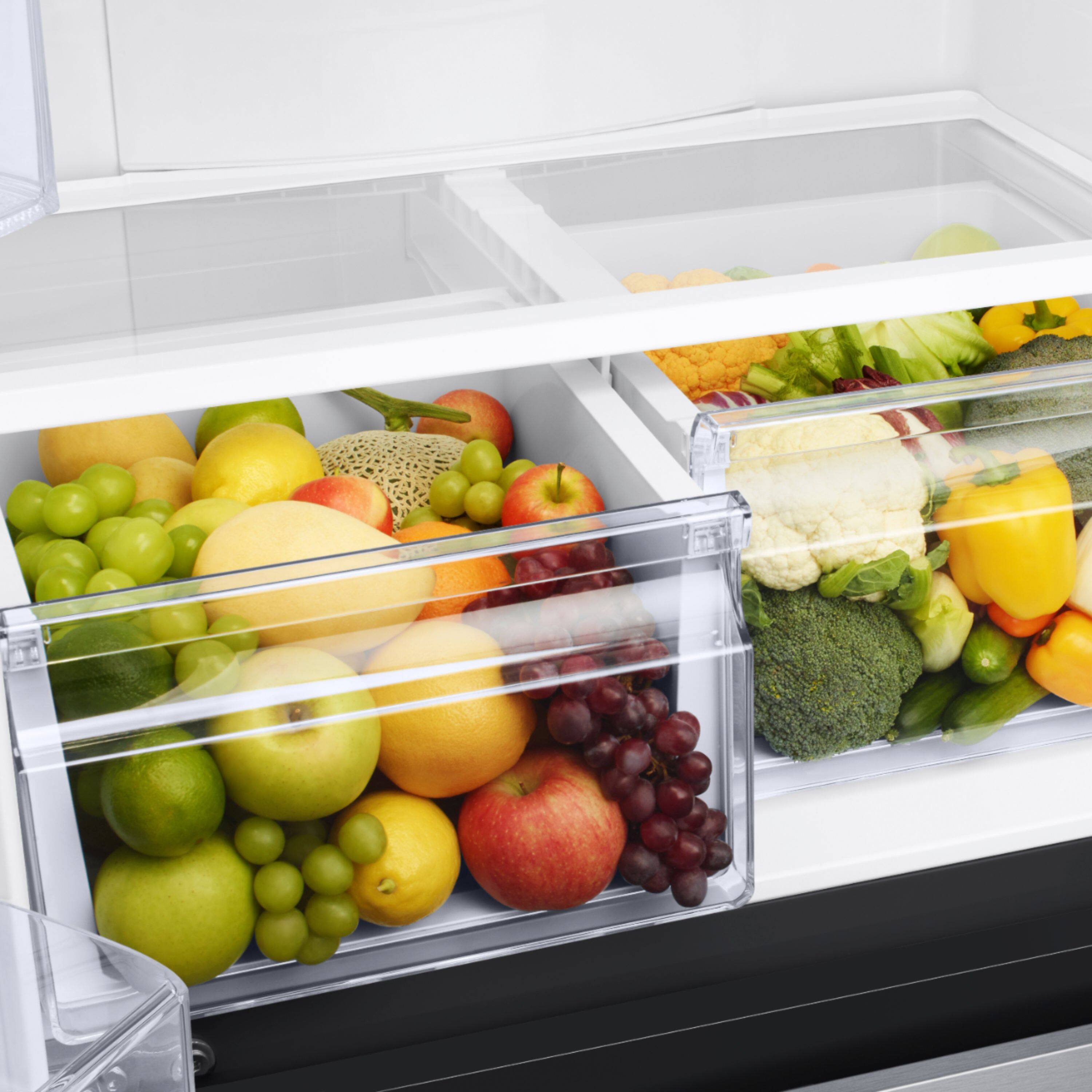 Alt View 20. Samsung - 17.5 cu. ft. 3-Door French Door Counter Depth Smart Refrigerator with Twin Cooling Plus - Black Stainless Steel.