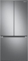 Samsung - 17.5 cu. ft. 3-Door French Door Counter Depth Smart Refrigerator with Twin Cooling Plus - Stainless Steel - Front_Zoom