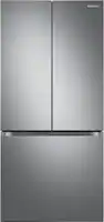 Samsung - 17.5 cu. ft. 3-Door French Door Counter Depth Smart Refrigerator with Twin Cooling Plus - Stainless Steel - Front_Zoom