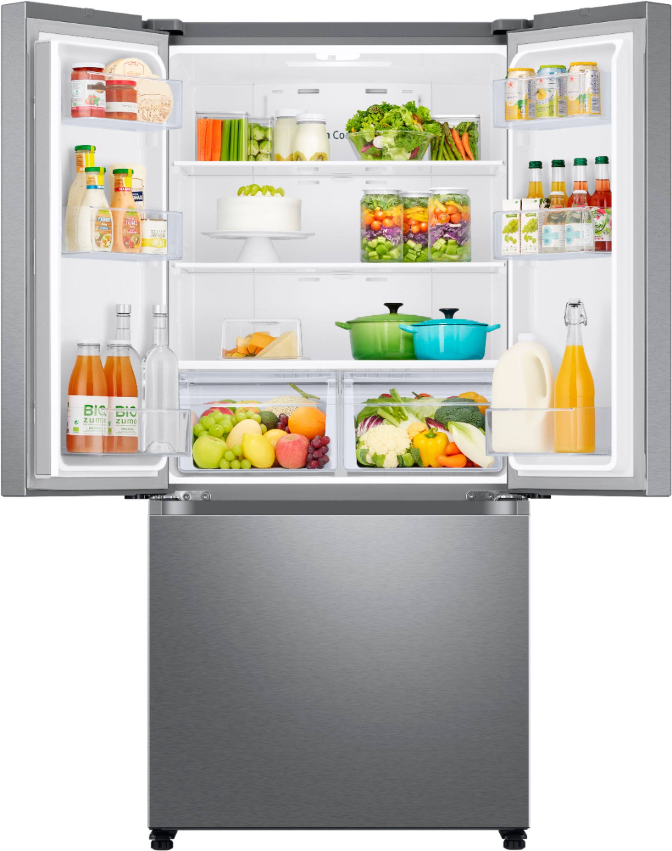 Alt View 14. Samsung - 17.5 cu. ft. 3-Door French Door Counter Depth Smart Refrigerator with Twin Cooling Plus - Stainless Steel.
