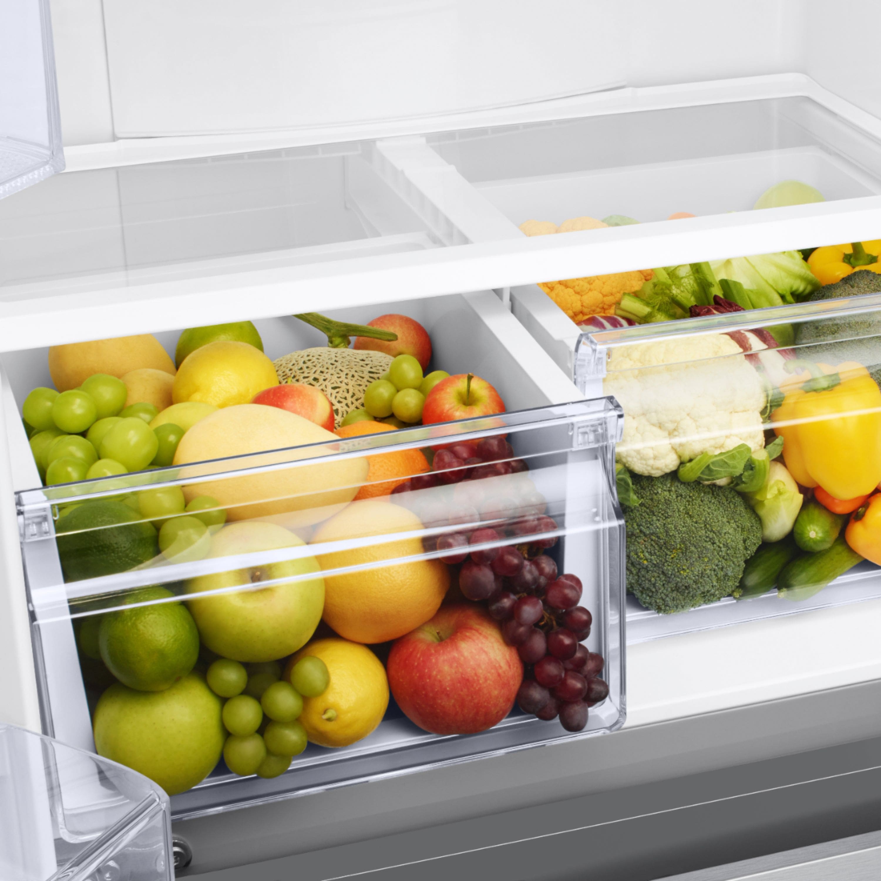 Alt View 20. Samsung - 17.5 cu. ft. 3-Door French Door Counter Depth Smart Refrigerator with Twin Cooling Plus - Stainless Steel.