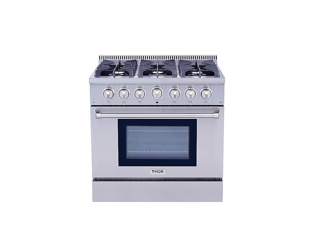 Alt View 15. Thor Kitchen - 5.2 cu. ft. Freestanding Gas Convection Range - Stainless Steel.