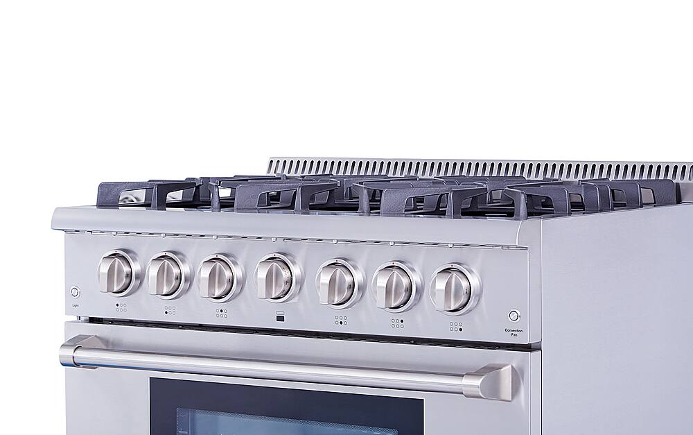 Alt View 18. Thor Kitchen - 5.2 cu. ft. Freestanding Gas Convection Range - Stainless Steel.