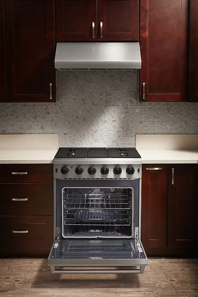 Alt View 12. Thor Kitchen - 4.55 cu. ft. Freestanding Gas Convection Range with Storage Drawer - Natural Gas - Stainless Steel.