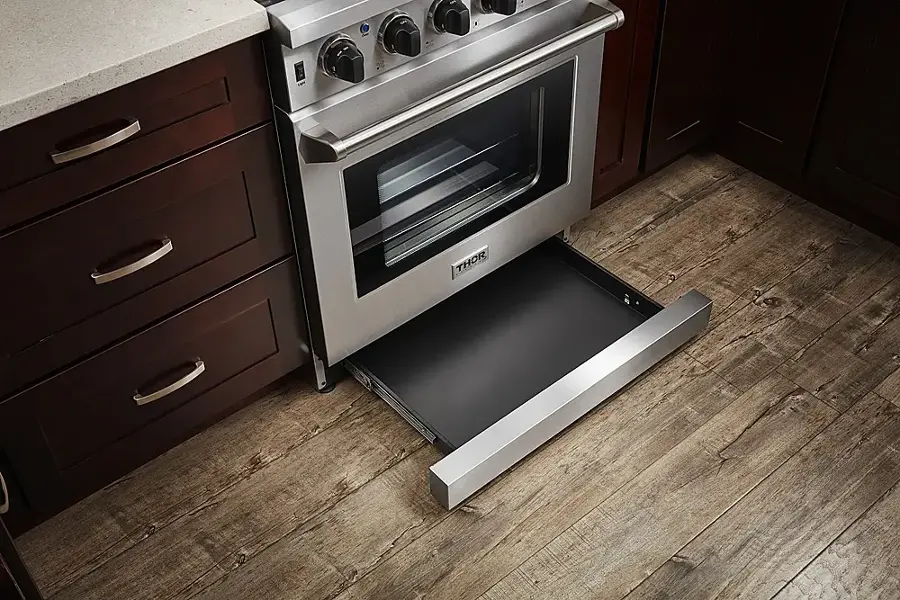 Alt View 15. Thor Kitchen - 4.55 cu. ft. Freestanding Gas Convection Range with Storage Drawer - Natural Gas - Stainless Steel.