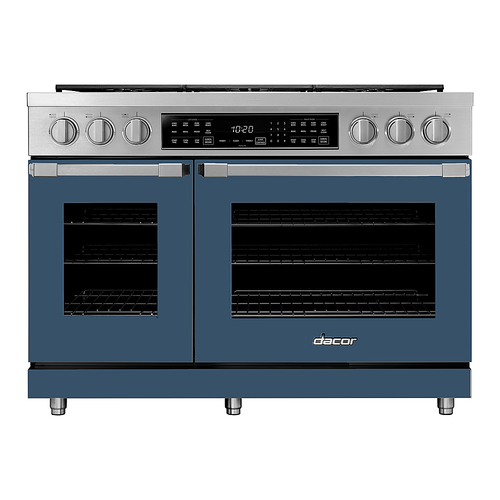 Dacor - Professional 8.0 Cu. Ft. Freestanding Double Oven Dual Fuel Pure Convection Range with SimmerSear™ - Dark Denim