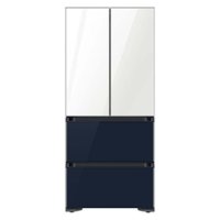 Samsung - 17.3 Cu. Ft.  Kimchi & Specialty 4-Door French Door Refrigerator with WiFi and Super Precise Cooling - White-Navy Glass - Front_Zoom