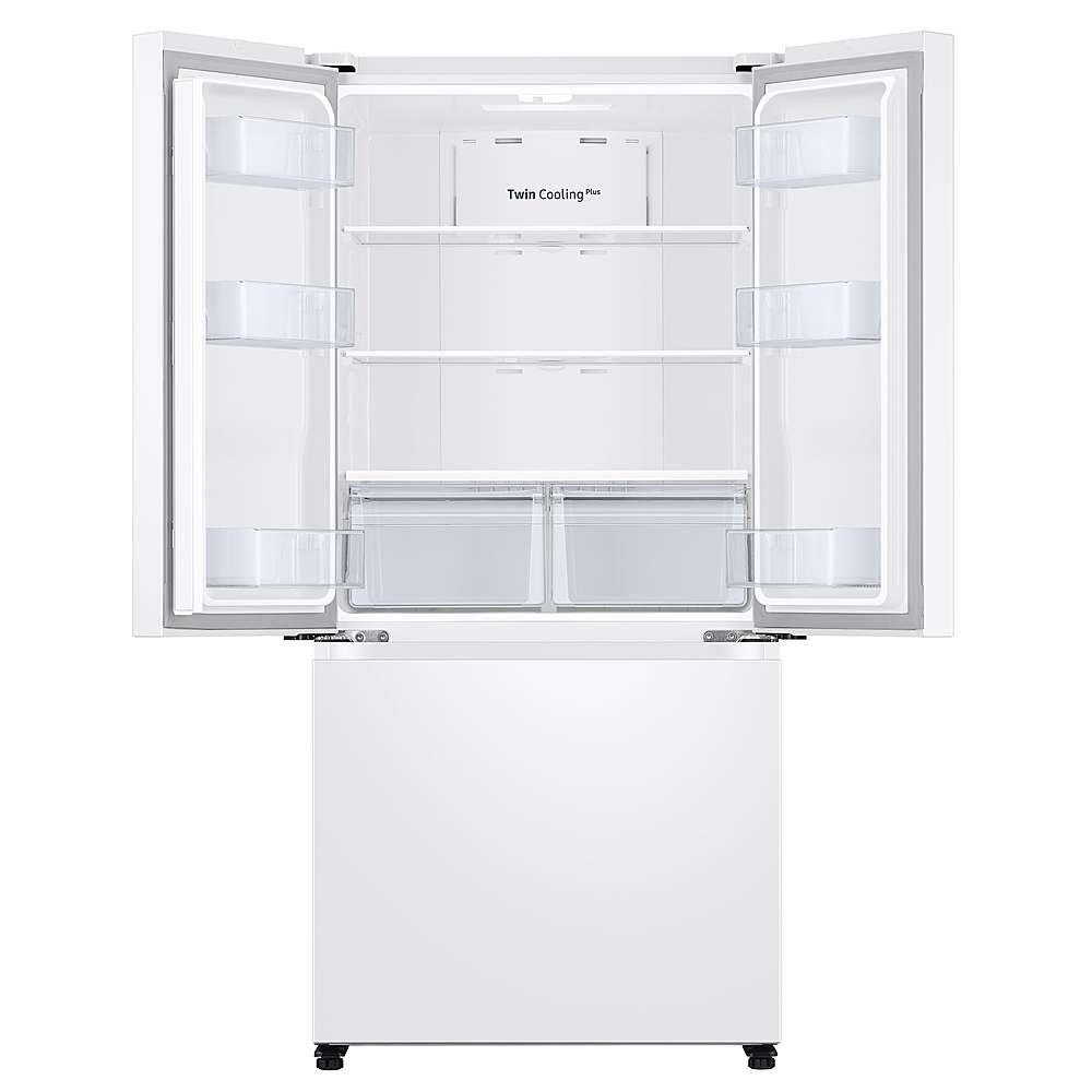 Alt View 13. Samsung - 17.5 cu. ft. 3-Door French Door Counter Depth Smart Refrigerator with Twin Cooling Plus - White.