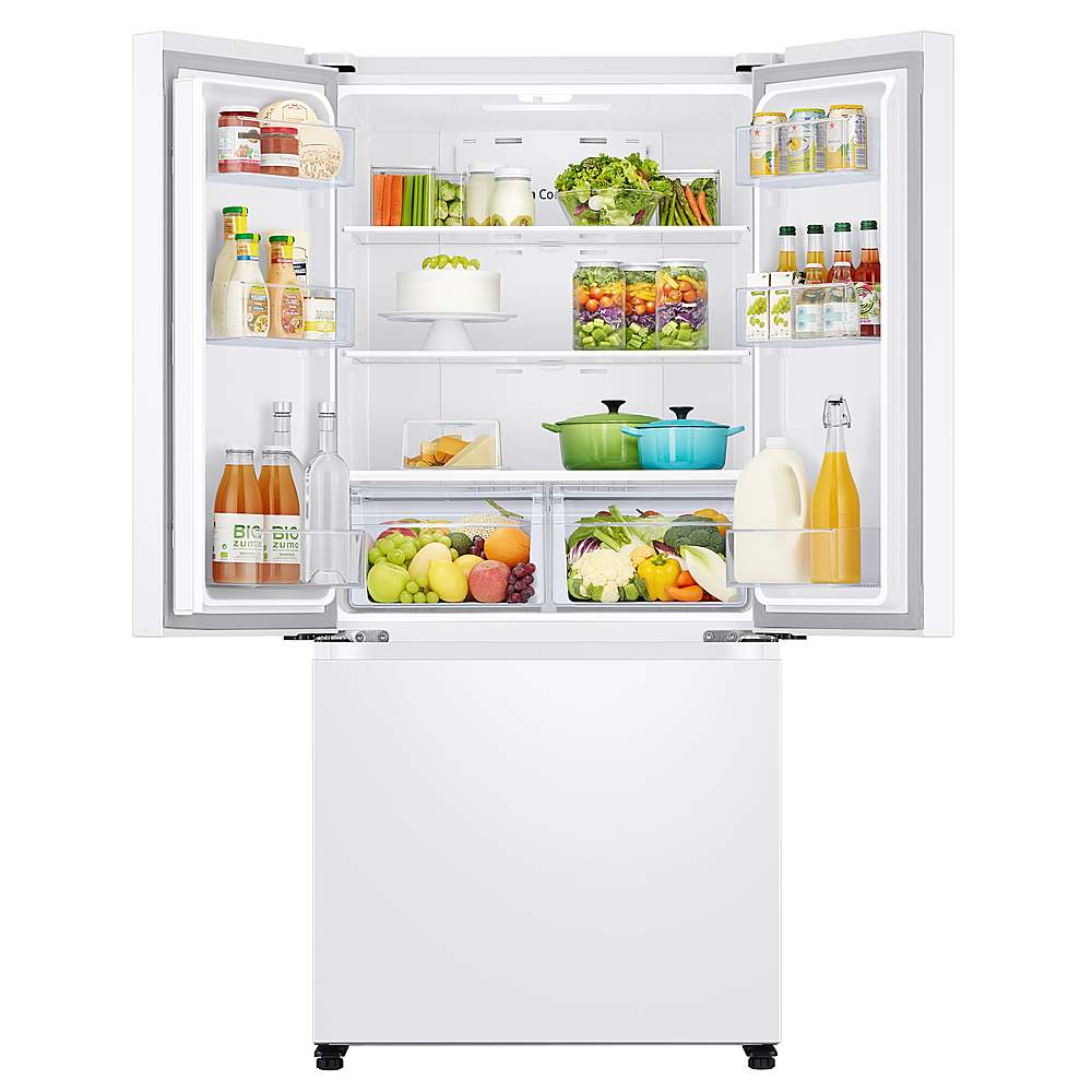 Alt View 14. Samsung - 17.5 cu. ft. 3-Door French Door Counter Depth Smart Refrigerator with Twin Cooling Plus - White.