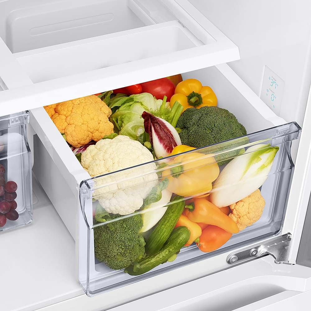 Alt View 15. Samsung - 17.5 cu. ft. 3-Door French Door Counter Depth Smart Refrigerator with Twin Cooling Plus - White.