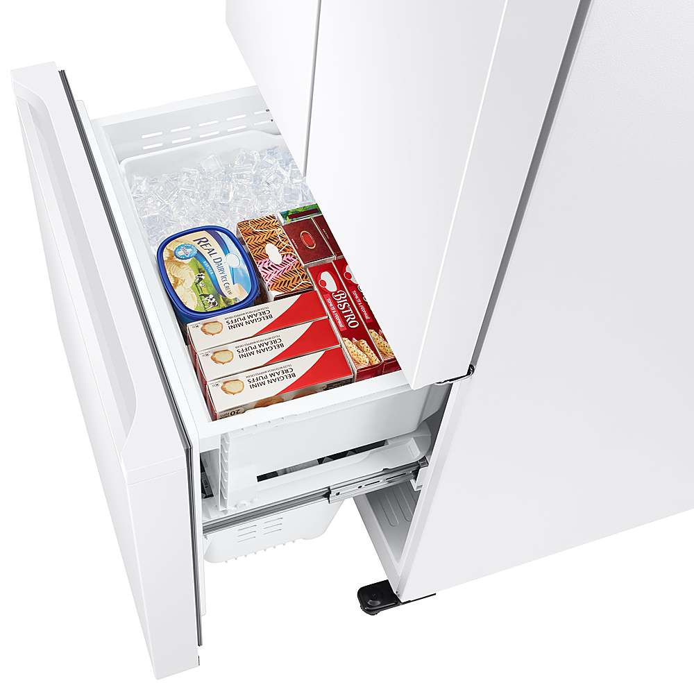 Alt View 16. Samsung - 17.5 cu. ft. 3-Door French Door Counter Depth Smart Refrigerator with Twin Cooling Plus - White.