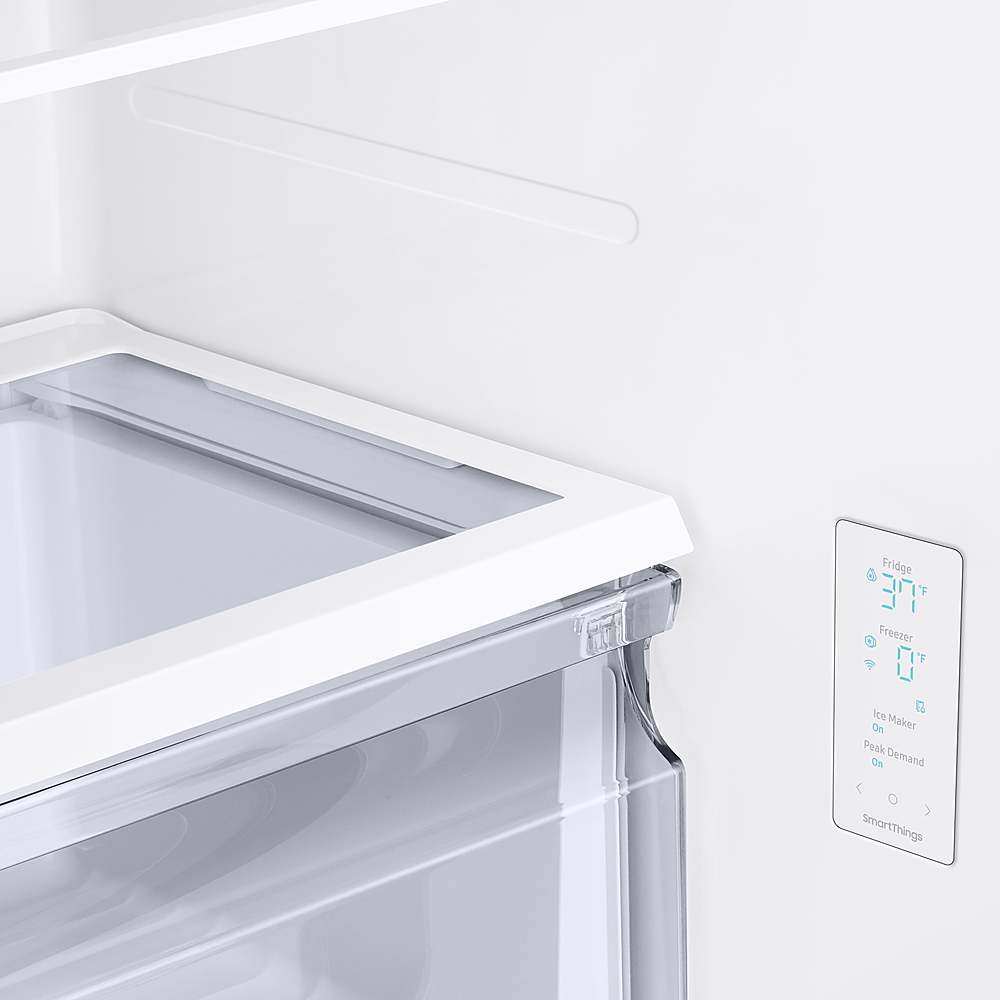 Alt View 19. Samsung - 17.5 cu. ft. 3-Door French Door Counter Depth Smart Refrigerator with Twin Cooling Plus - White.