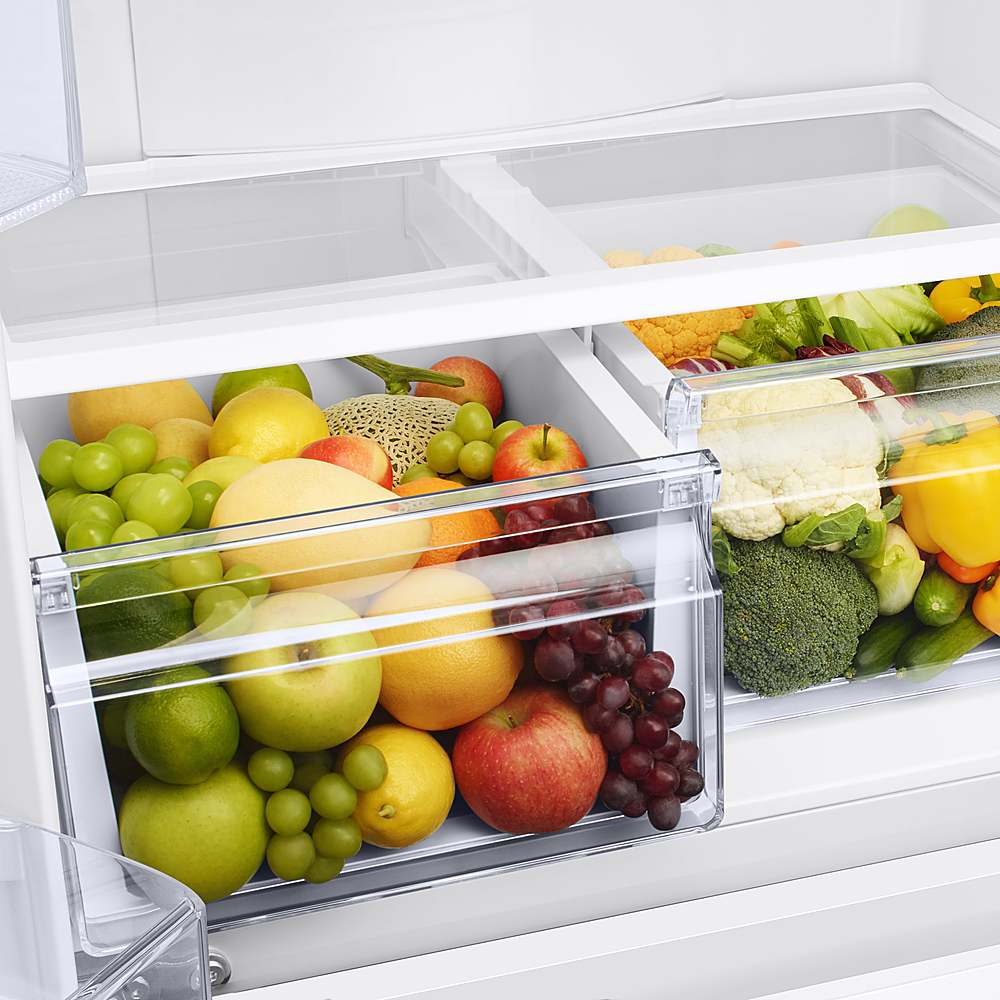 Alt View 20. Samsung - 17.5 cu. ft. 3-Door French Door Counter Depth Smart Refrigerator with Twin Cooling Plus - White.