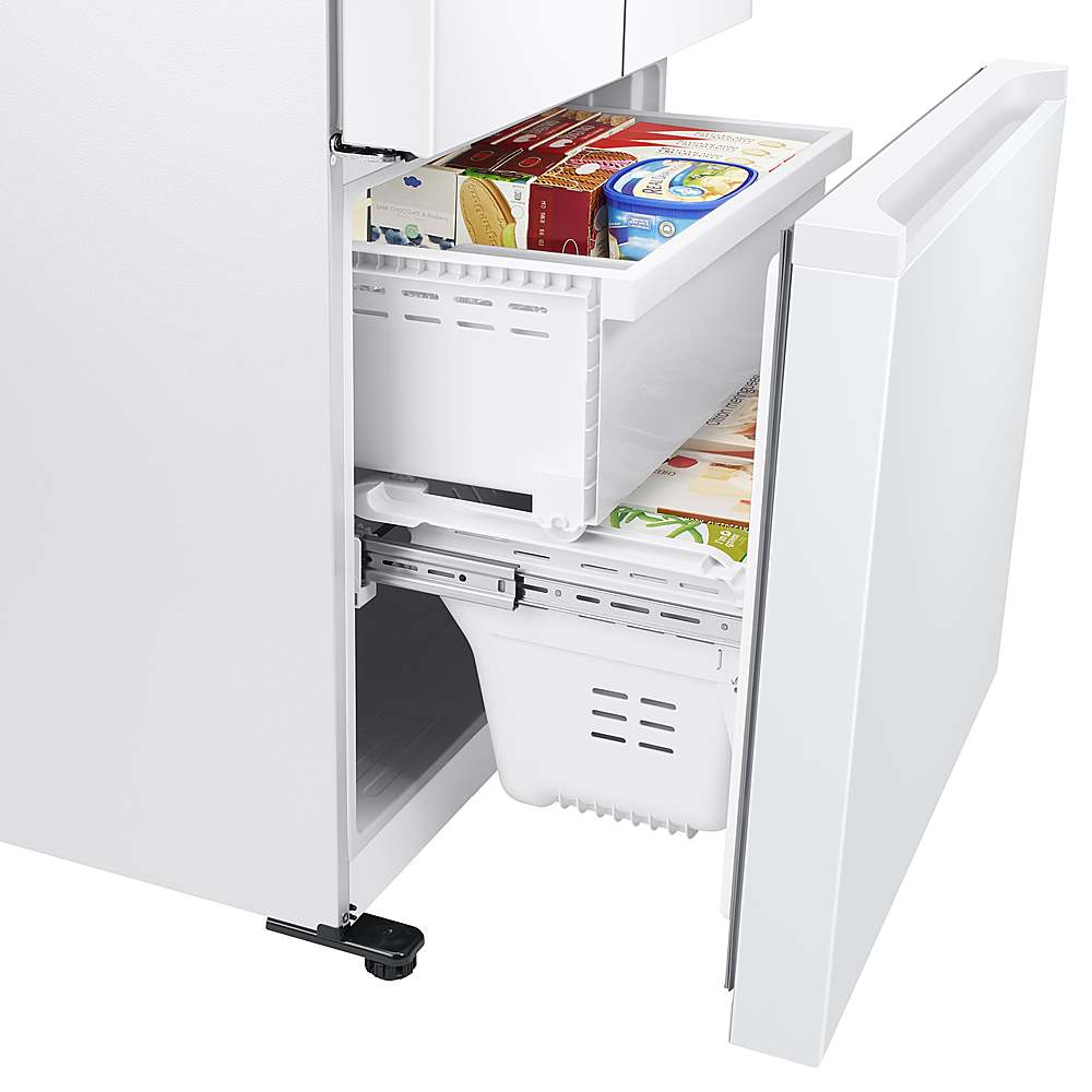 Alt View 22. Samsung - 17.5 cu. ft. 3-Door French Door Counter Depth Smart Refrigerator with Twin Cooling Plus - White.