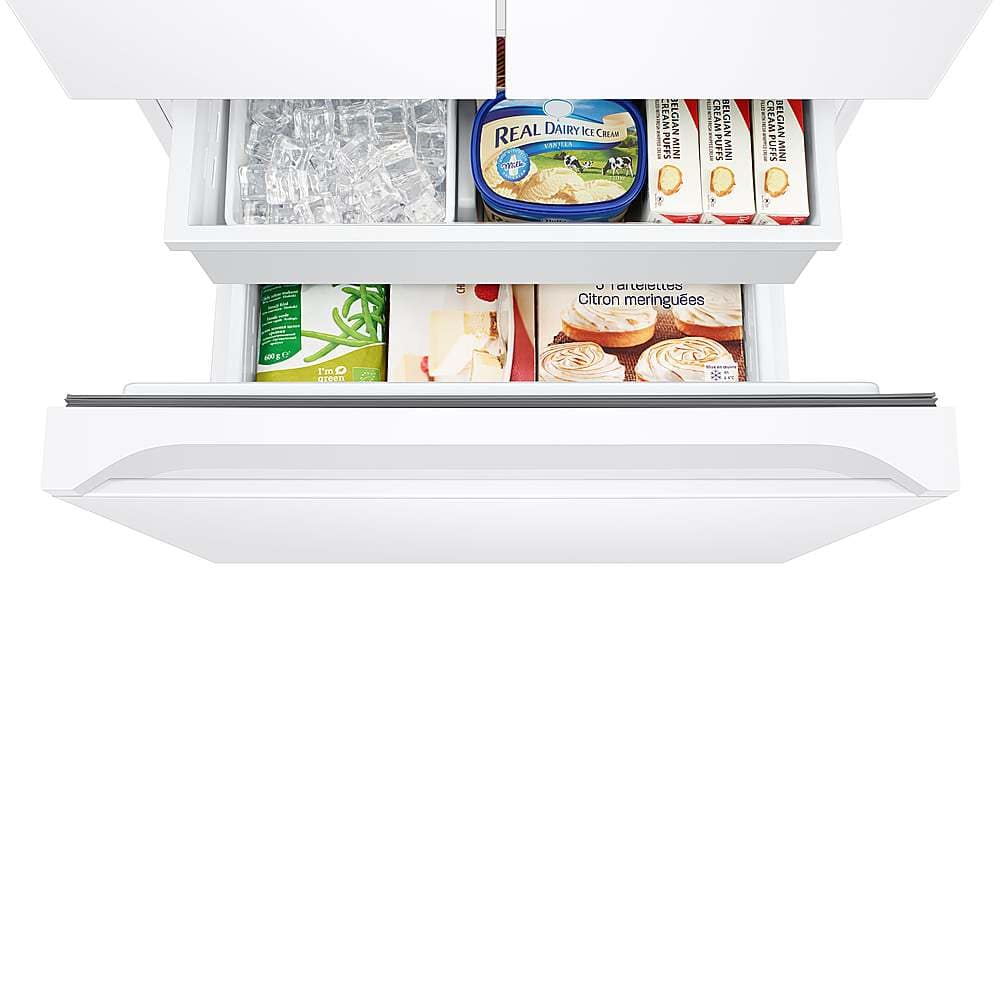 Alt View 23. Samsung - 17.5 cu. ft. 3-Door French Door Counter Depth Smart Refrigerator with Twin Cooling Plus - White.