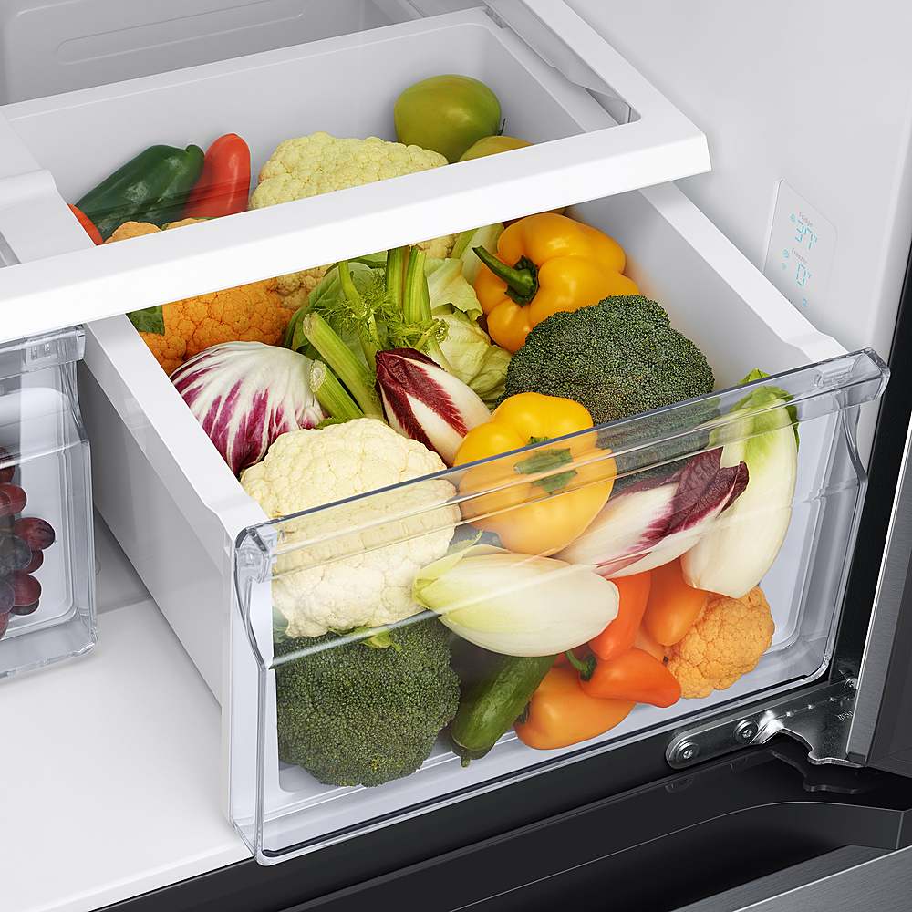 Alt View 15. Samsung - 19.5 cu. ft. 3-Door French Door Refrigerator with Wi-Fi - Black Stainless Steel.