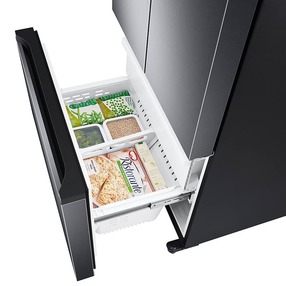 Alt View 17. Samsung - 19.5 cu. ft. 3-Door French Door Refrigerator with Wi-Fi - Black Stainless Steel.