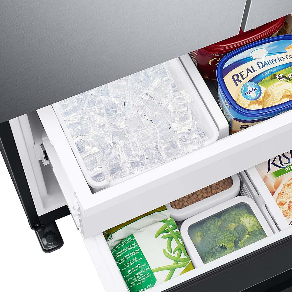 Alt View 21. Samsung - 19.5 cu. ft. 3-Door French Door Refrigerator with Wi-Fi - Black Stainless Steel.