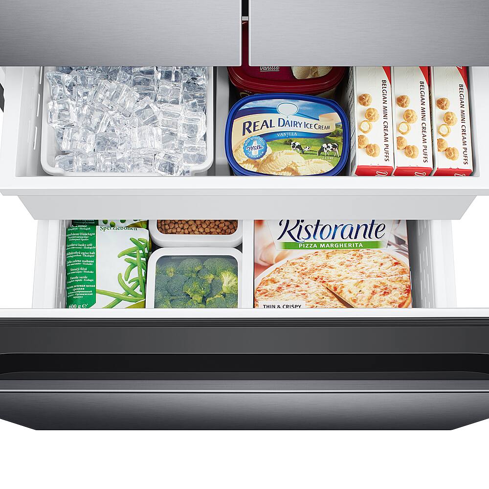 Alt View 23. Samsung - 19.5 cu. ft. 3-Door French Door Refrigerator with Wi-Fi - Black Stainless Steel.