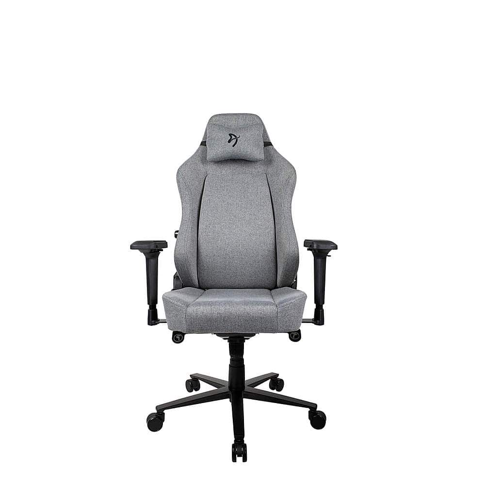 Alt View 11. Arozzi - Primo Premium Woven Fabric Gaming Chair - Light Grey with Dark Grey Accents.