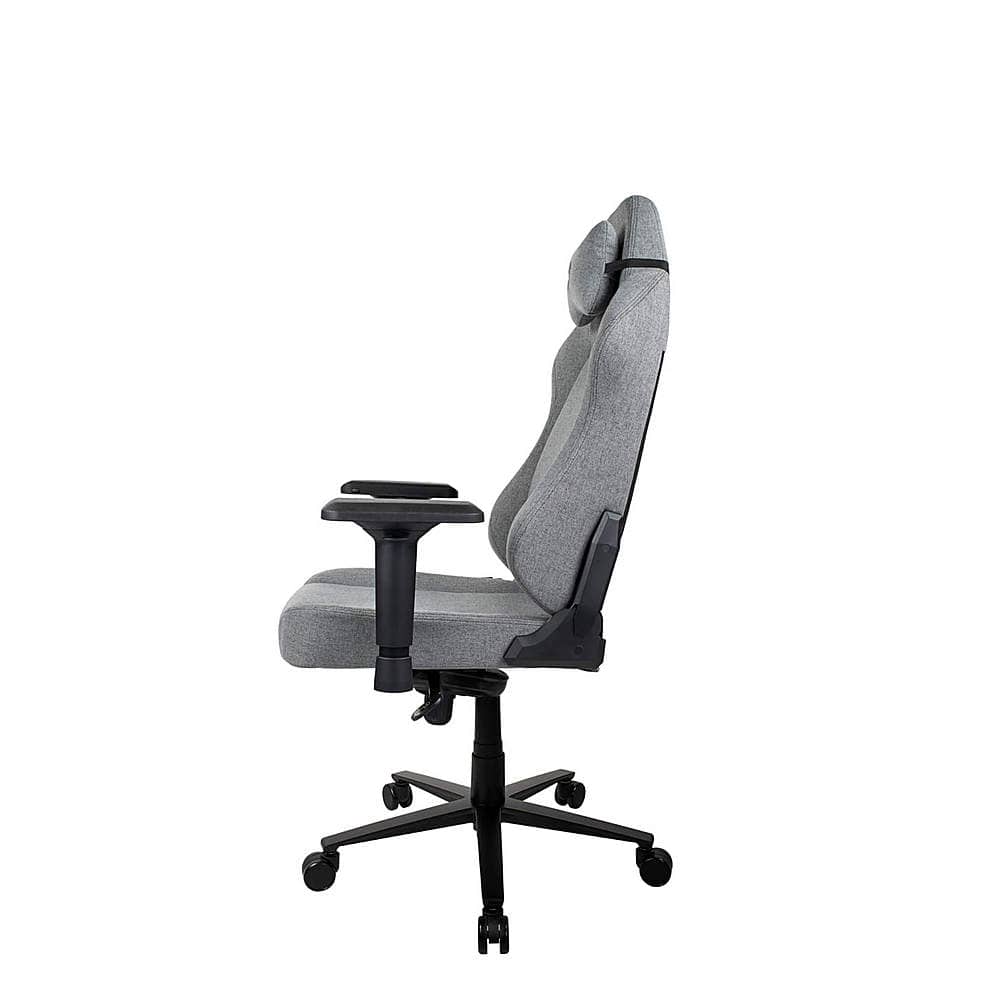 Alt View 13. Arozzi - Primo Premium Woven Fabric Gaming Chair - Light Grey with Dark Grey Accents.