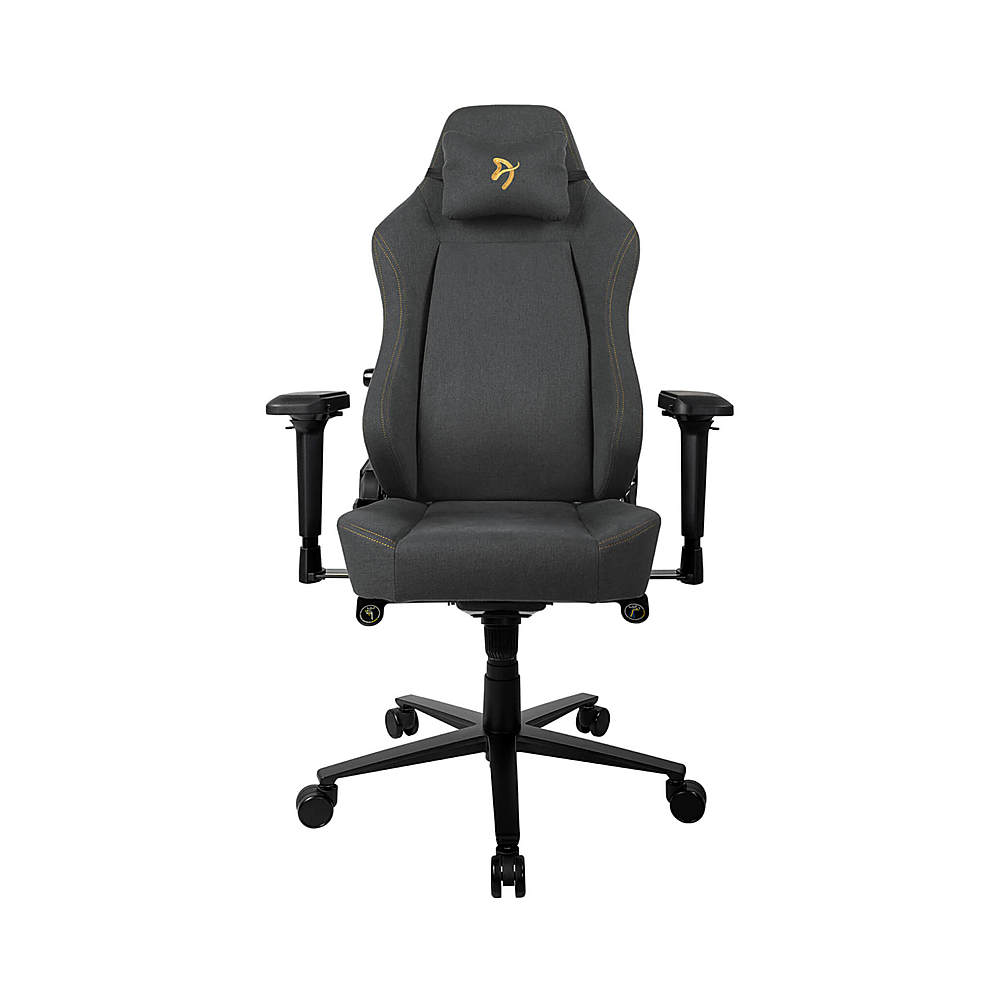 Arozzi - Primo Premium Woven Fabric Gaming/Office Chair - Dark Grey with Gold Accents