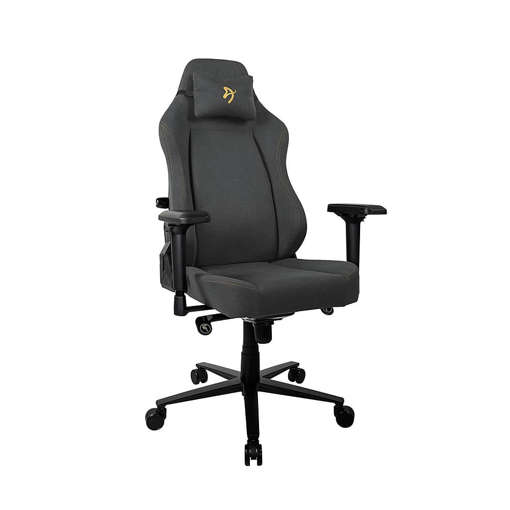 Alt View 12. Arozzi - Primo Premium Woven Fabric Gaming/Office Chair - Dark Grey with Gold Accents.