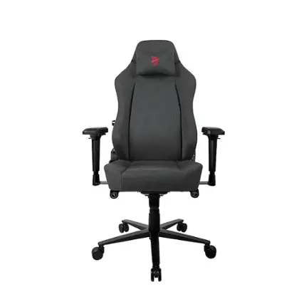 Alt View 11. Arozzi - Primo Premium Woven Fabric Gaming/Office Chair - Dark Grey with Red Accents.