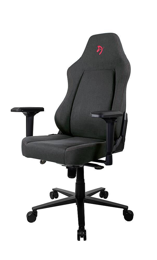 Alt View 12. Arozzi - Primo Premium Woven Fabric Gaming/Office Chair - Dark Grey with Red Accents.