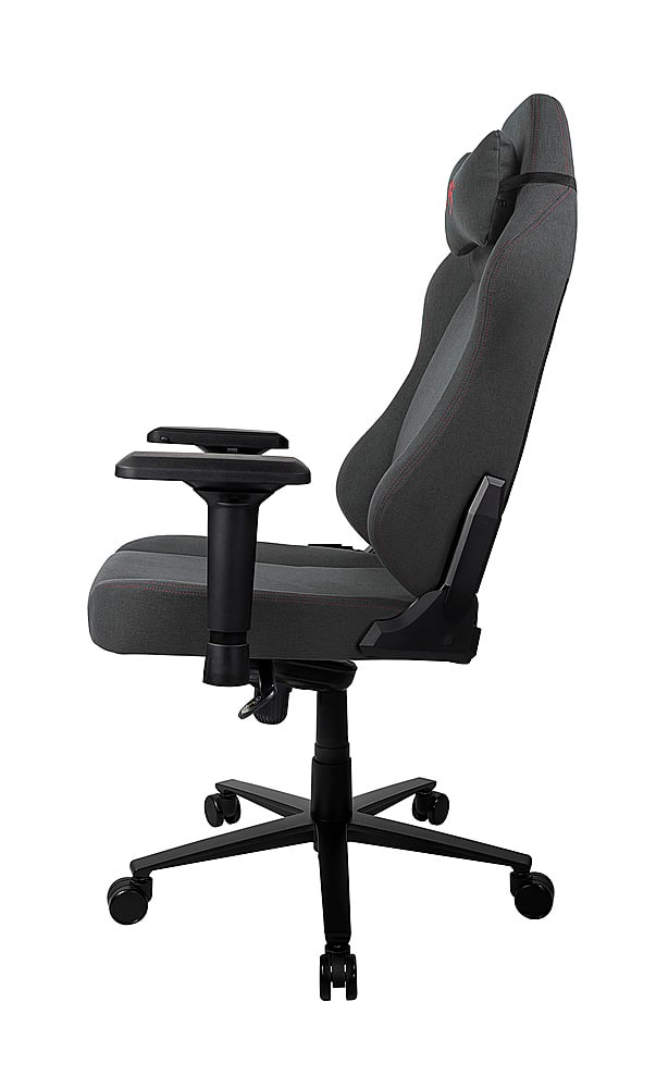 Alt View 14. Arozzi - Primo Premium Woven Fabric Gaming/Office Chair - Dark Grey with Red Accents.