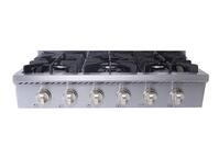 Thor Kitchen - 36 in. Wide 6 Burner Built-in Gas Cooktop - Stainless Steel - Front_Zoom