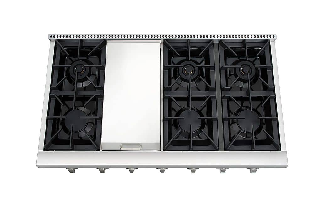 Alt View 11. Thor Kitchen - 48" Built-In Liquid Propane Rangetop - Stainless Steel.