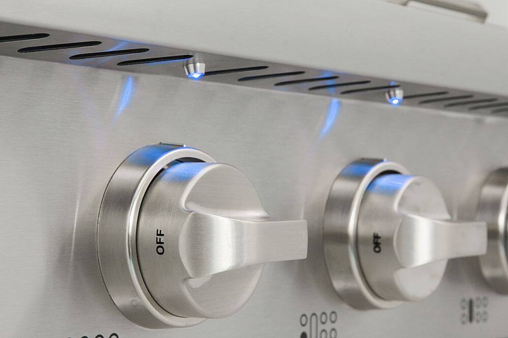 Alt View 12. Thor Kitchen - 48" Built-In Liquid Propane Rangetop - Stainless Steel.